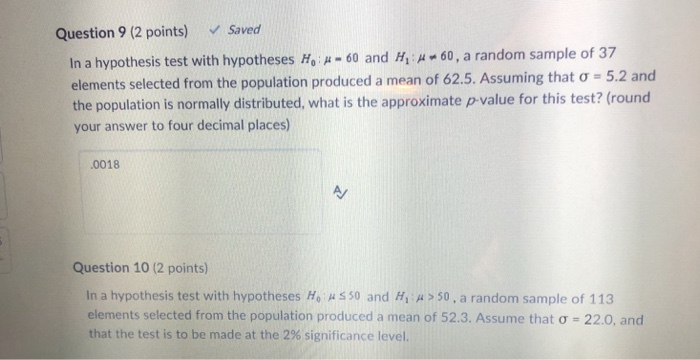 Solved Question 11 (2 points) In a hypothesis test with | Chegg.com