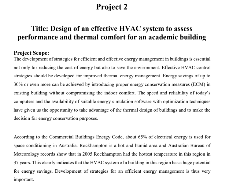 Solved Project 2 Title Design of an effective HVAC system
