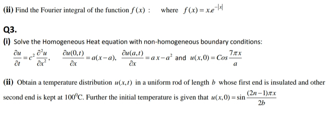 Solved Q3 I Solve The Homogeneous Heat Equation With N Chegg Com