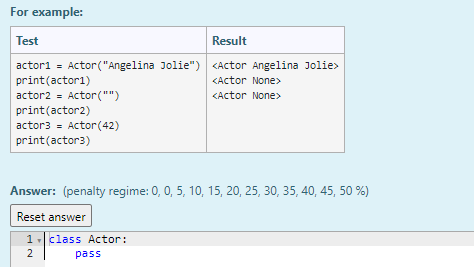 Solved Write a class called Actor which will be used | Chegg.com