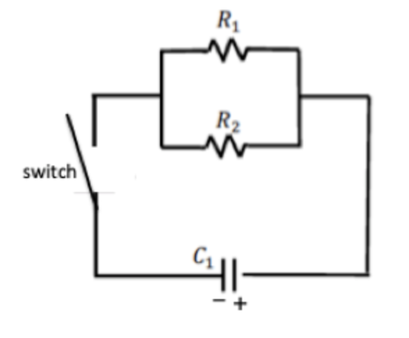 Solved In the figure shown, R1=R2=2 kΩ, and C1= 4700 µF. | Chegg.com