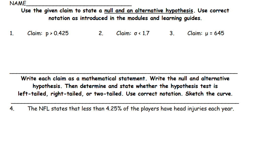 Use the given claim to state a null and an | Chegg.com