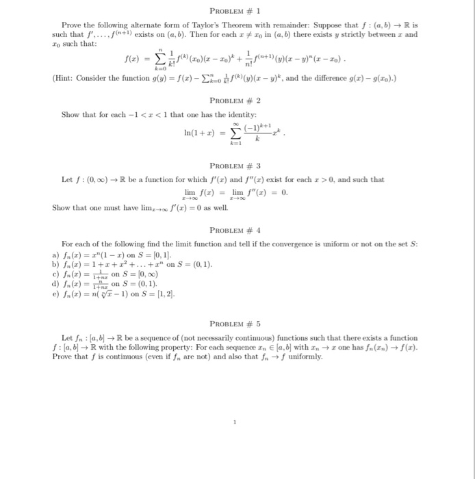 Solved PROBLEM # 1 Prove the following alternate form of | Chegg.com