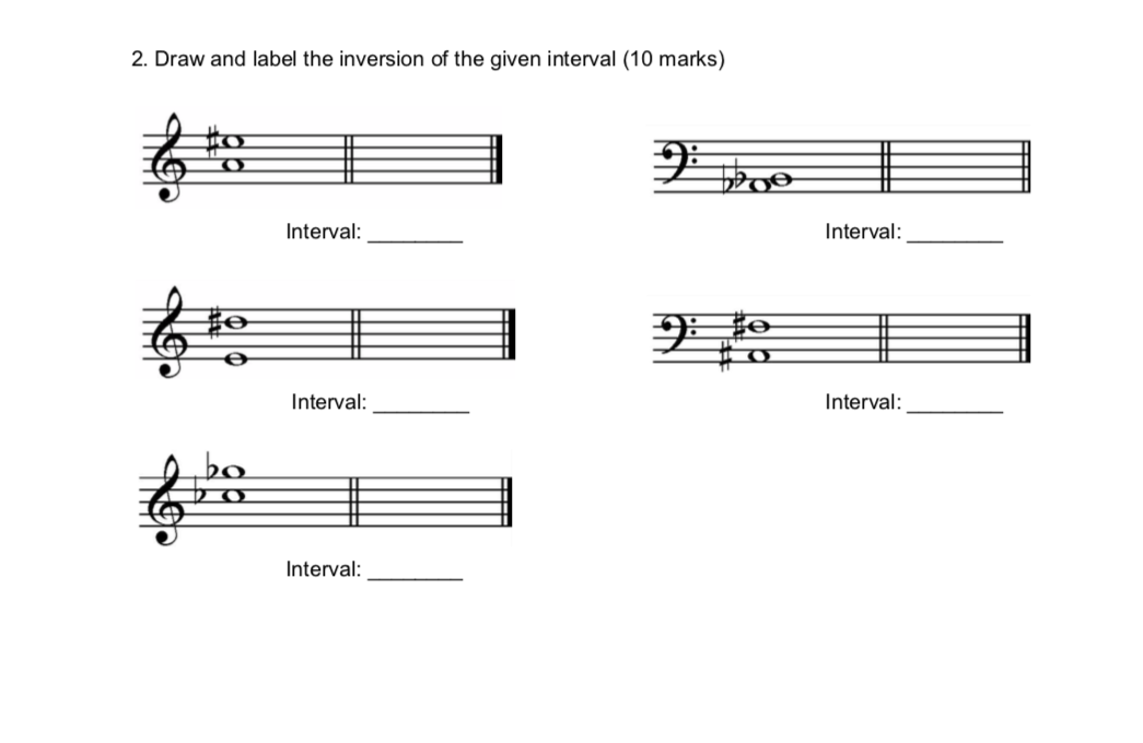 2. Draw and label the inversion of the given interval | Chegg.com