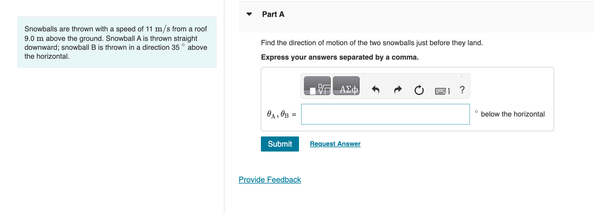 Solved Snowballs are thrown with a speed of 11 m/s from a | Chegg.com