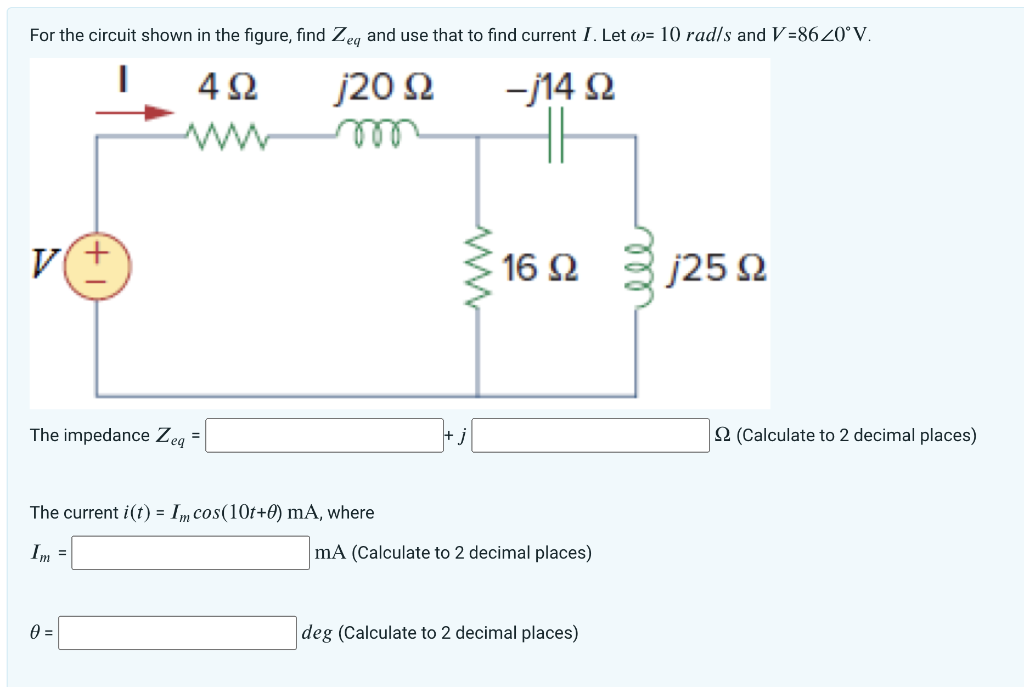 Solved For the circuit shown in the figure, find Zeq and use | Chegg.com
