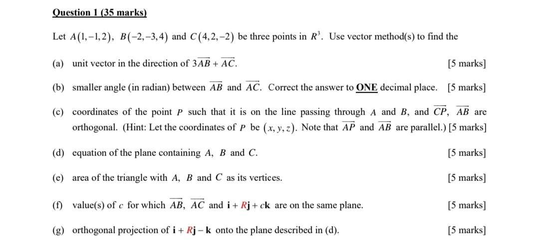 Solved Let A(1,−1,2),B(−2,−3,4) and C(4,2,−2) be three | Chegg.com