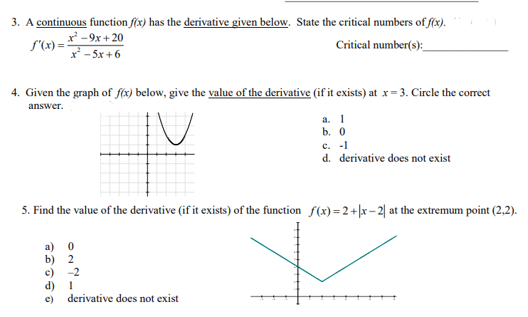 Solved 3. A continuous function f(x) has the derivative | Chegg.com