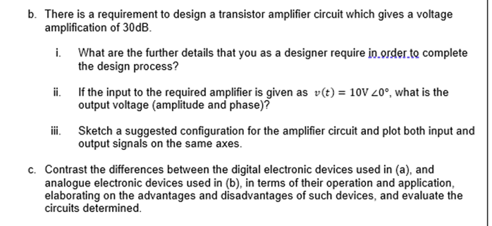 b. ﻿There is a requirement to design a transistor | Chegg.com
