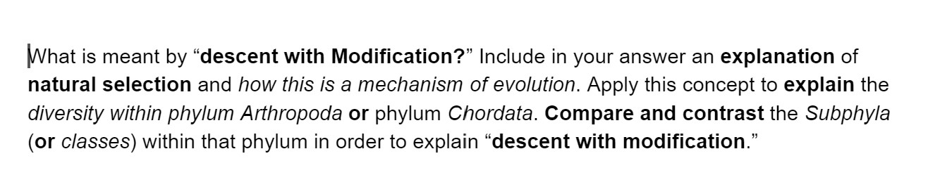 What Is Meant By Descent With Modification