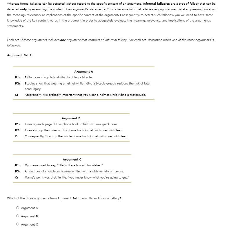 Whereas Formal Fallacies Can Be Detected Without | Chegg.com