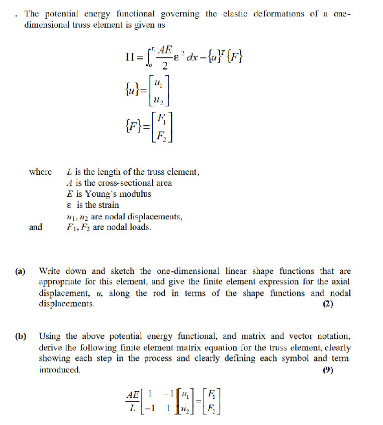 Solved The potential energy functional governing the elastic | Chegg.com