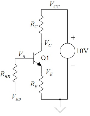 Solved For the BJT circuit shown, the value of Vbb was | Chegg.com