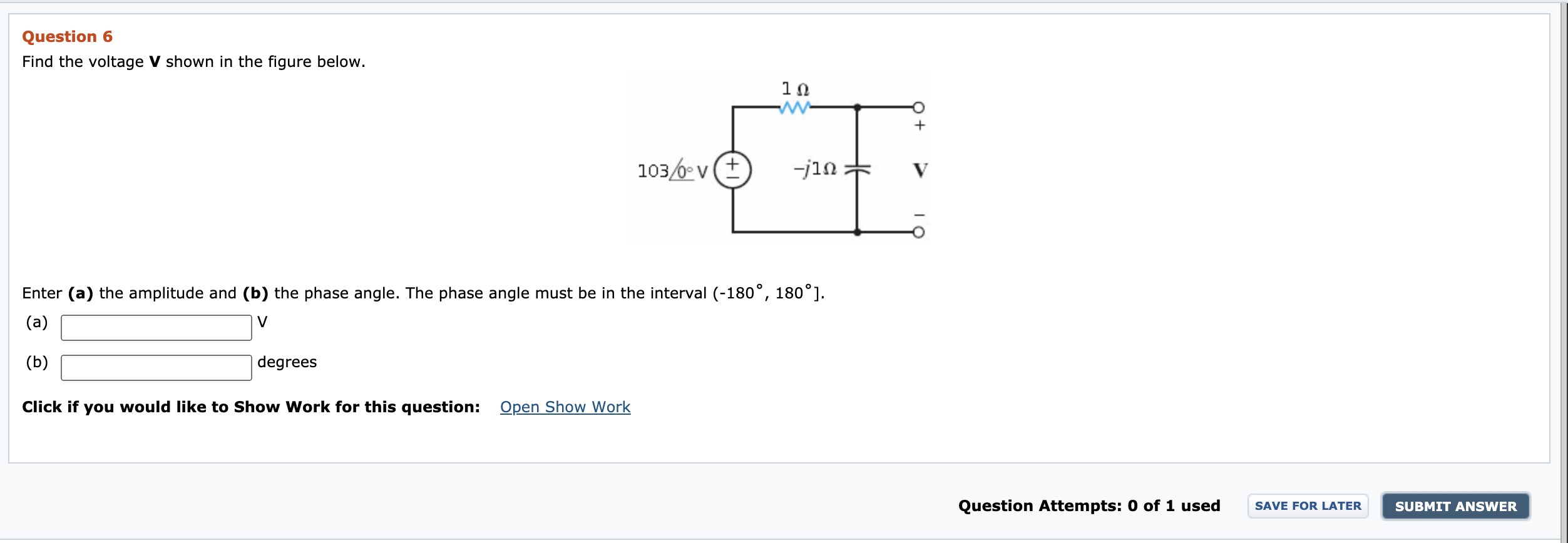 Solved Question 6 Find the voltage V shown in the figure | Chegg.com