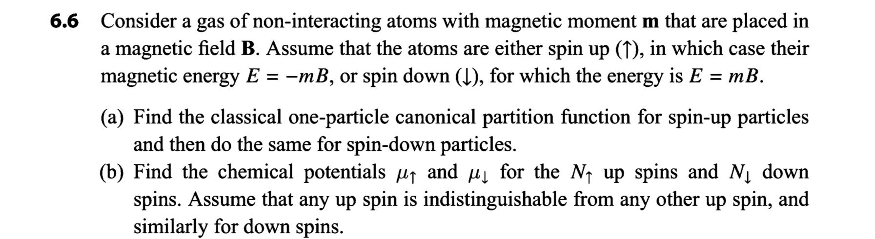 Solved .6 Consider A Gas Of Non-interacting Atoms With | Chegg.com