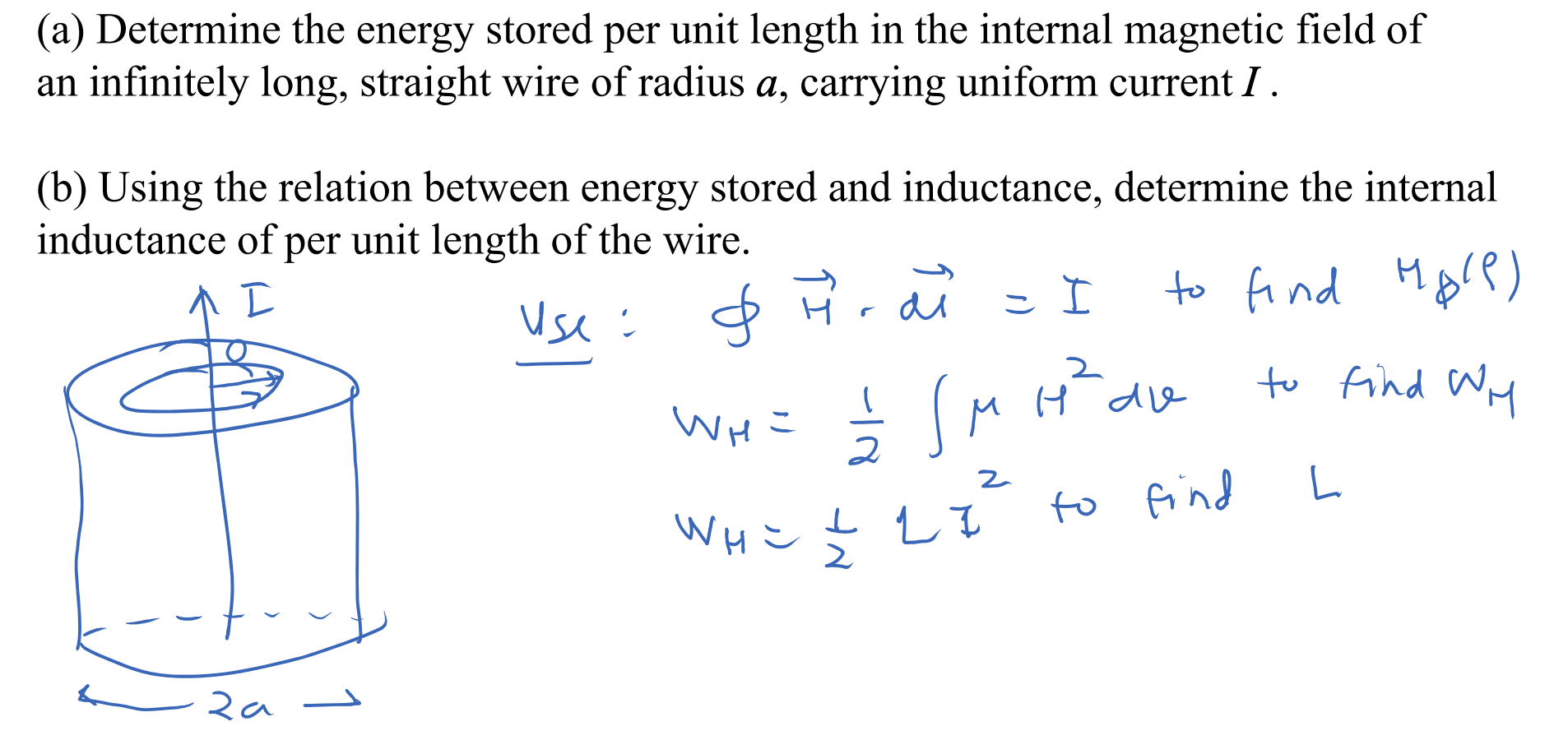 Solved (a) Determine the energy stored per unit length in