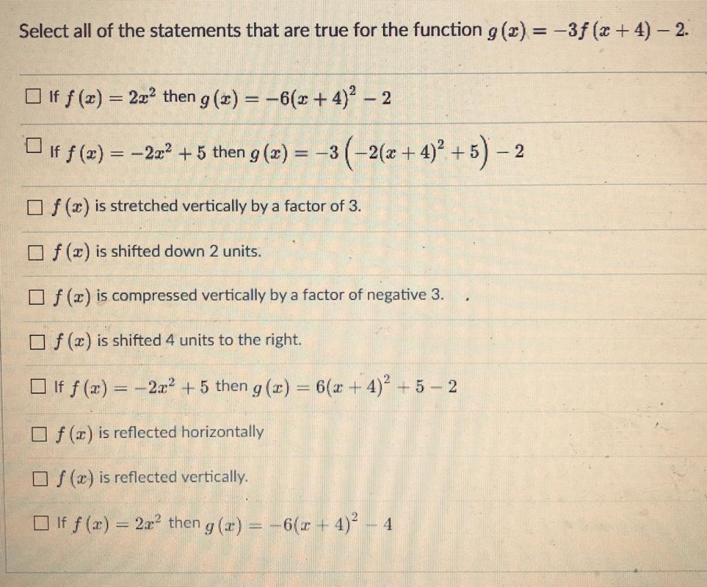 Solved Select all of the statements that are true for the | Chegg.com