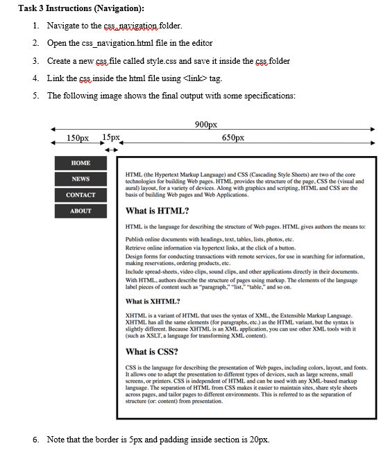 Solved the html code: HTML (the | Chegg.com