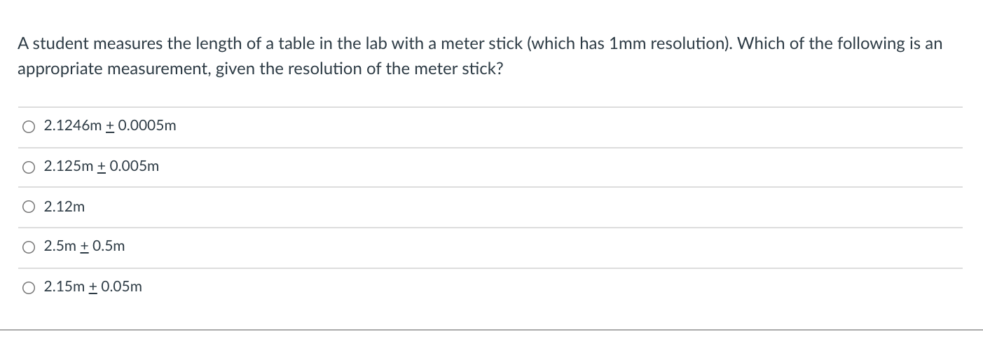 Solved A student measures the length of a table in the lab | Chegg.com