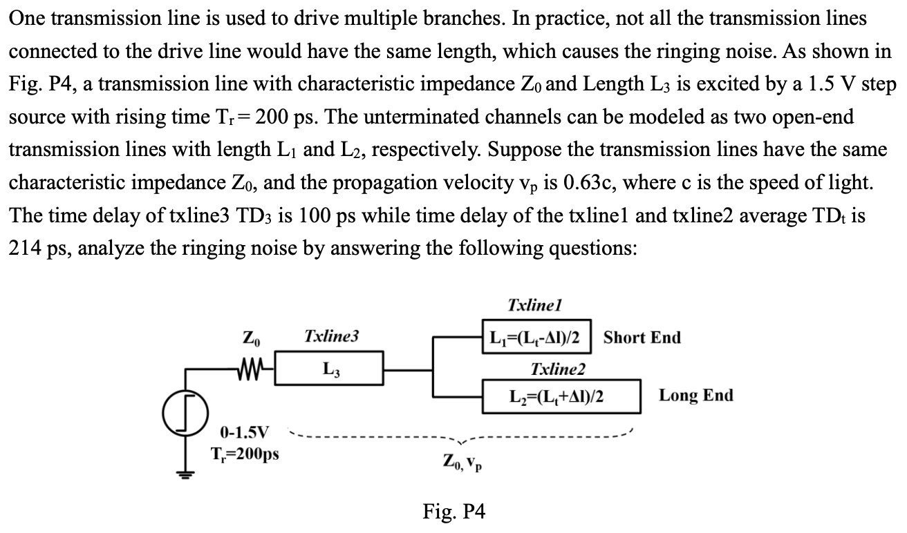 Solved One transmission line is used to drive multiple | Chegg.com