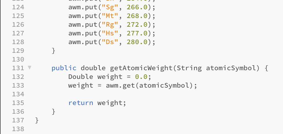 JAVA PROGRAMMING. I've included the elements class | Chegg.com