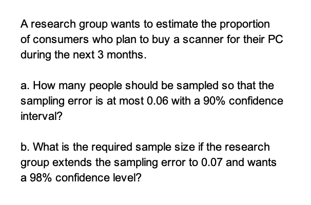 Solved A research group wants to estimate the proportion of | Chegg.com