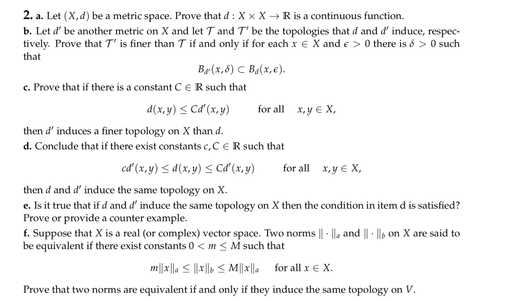 Solved 2 A Let X D Be A Metric Space Prove That D X Chegg Com