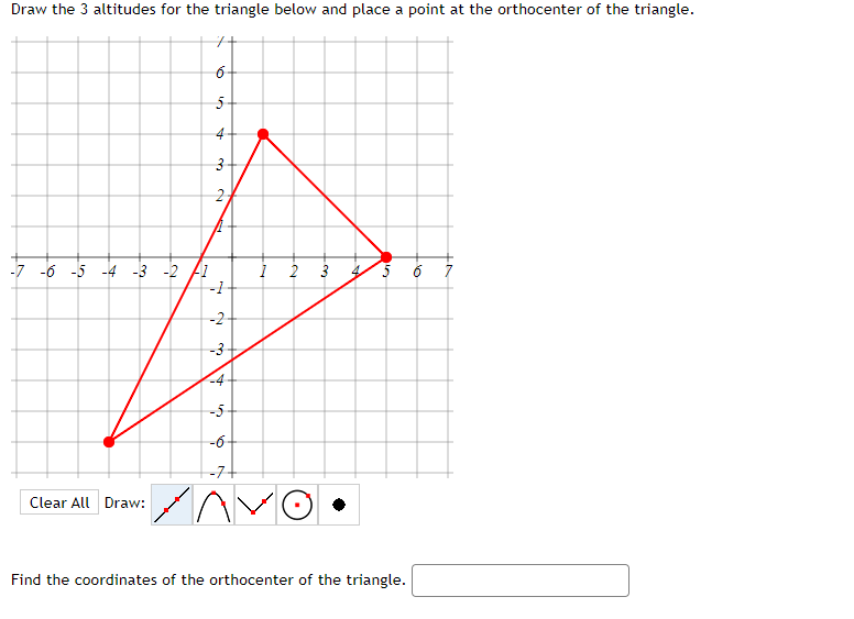 Solved Find the coordinates of the orthocenter of the | Chegg.com
