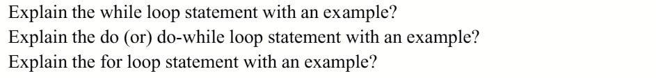 Solved Explain the while loop statement with an | Chegg.com