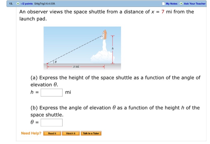 Solved 13. + -12 points SAgTrig36.4.039. My Notes Ask Your | Chegg.com