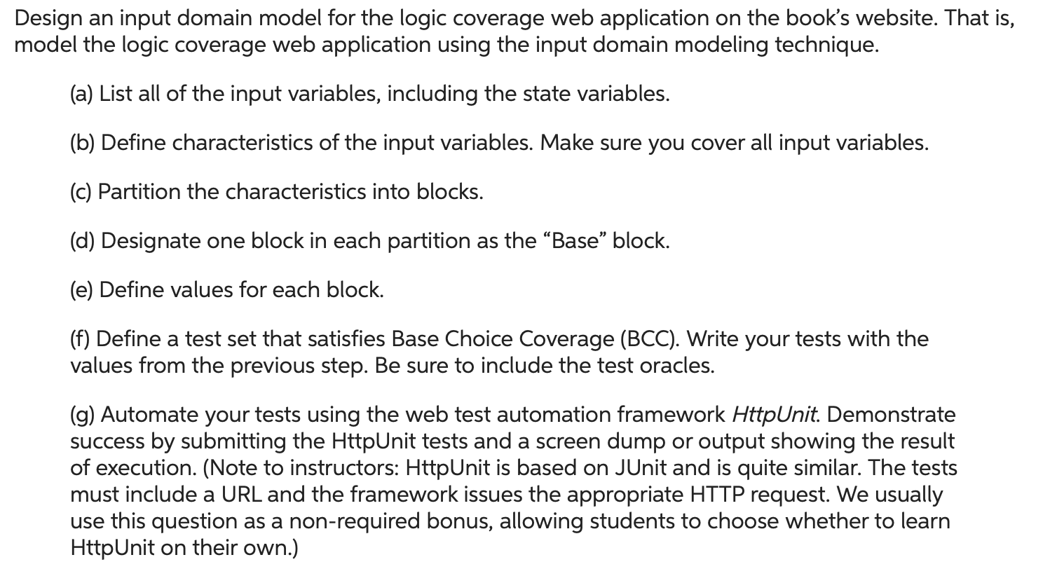 esign an input domain model for the logic coverage | Chegg.com