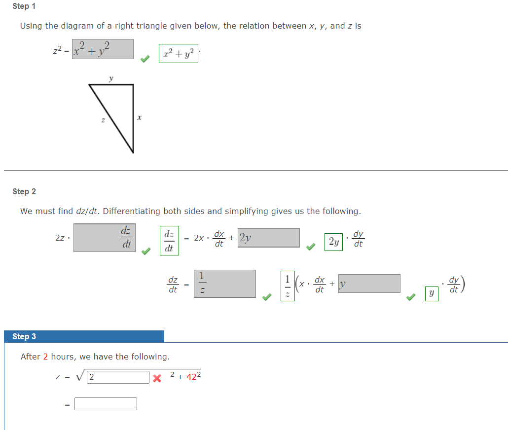 Step 1 Using the diagram of a right triangle given | Chegg.com