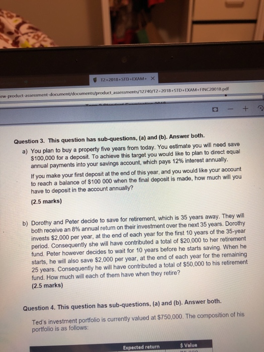 T2+2018+ STD+EXAM+ X ew | Chegg.com