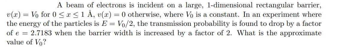 Solved = A beam of electrons is incident on a large, | Chegg.com