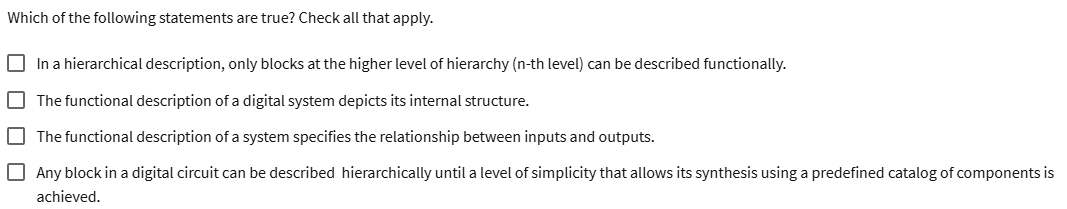 Solved Which of the following statements are true? Check all | Chegg.com