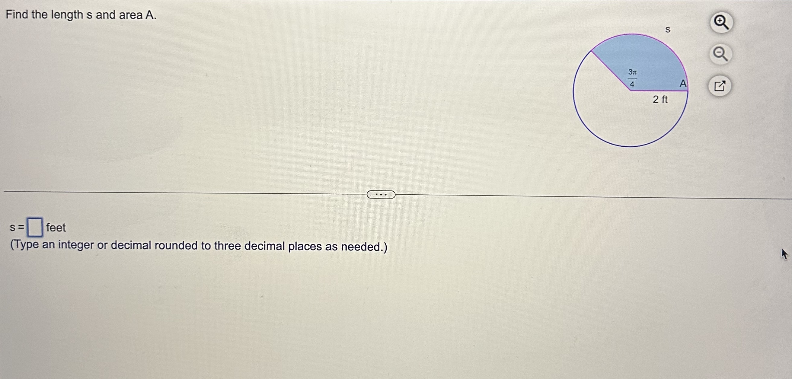 Solved Find the length s and area A. s= feet (Type an | Chegg.com