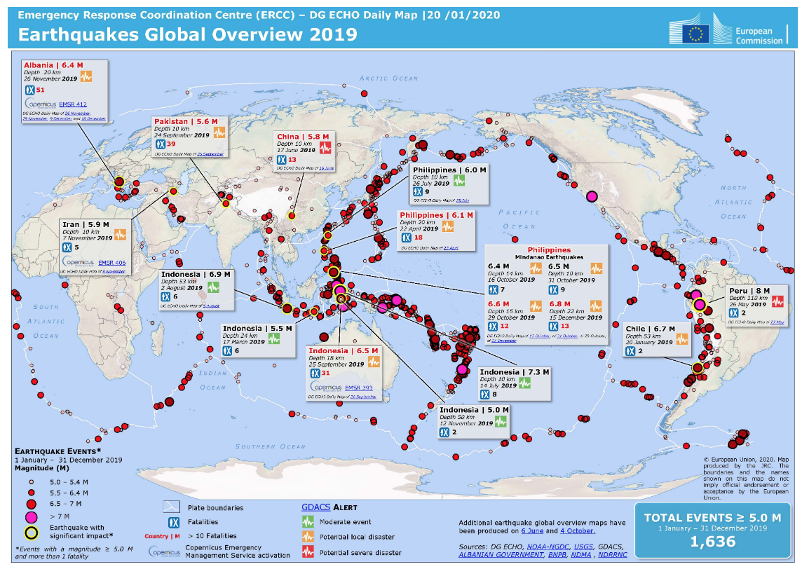 Solved This Map Shows A Summary Of Earthquakes That Occurred | Chegg.com