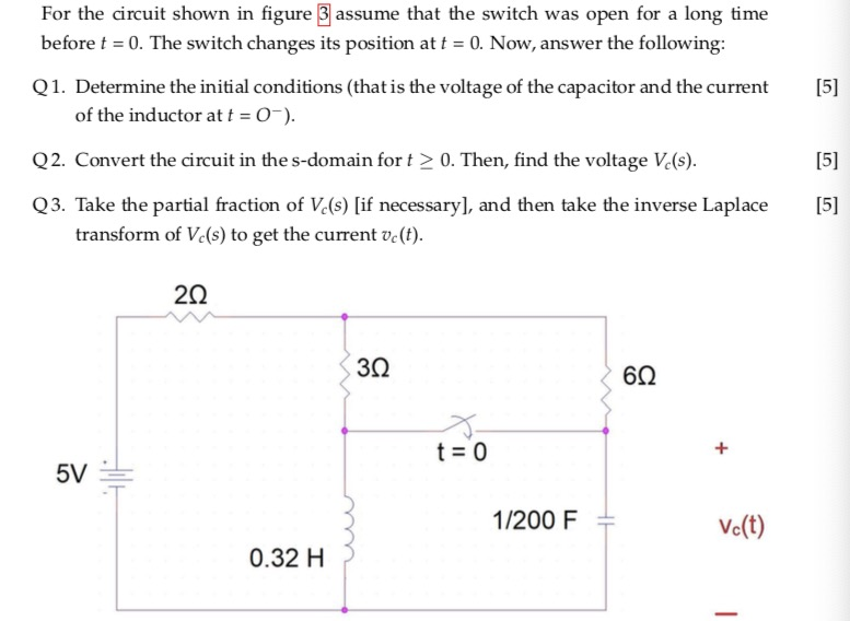 Solved [5] For the circuit shown in figure 3 assume that the | Chegg.com