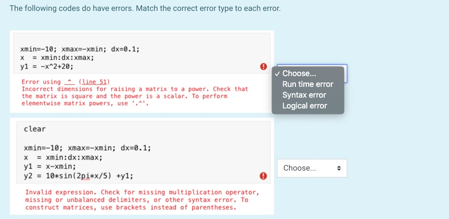 Solved Match the following statements to the right type of | Chegg.com