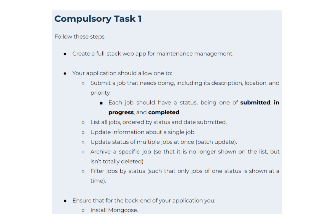 Solved Compulsory Task 1 Follow these steps: Create a | Chegg.com