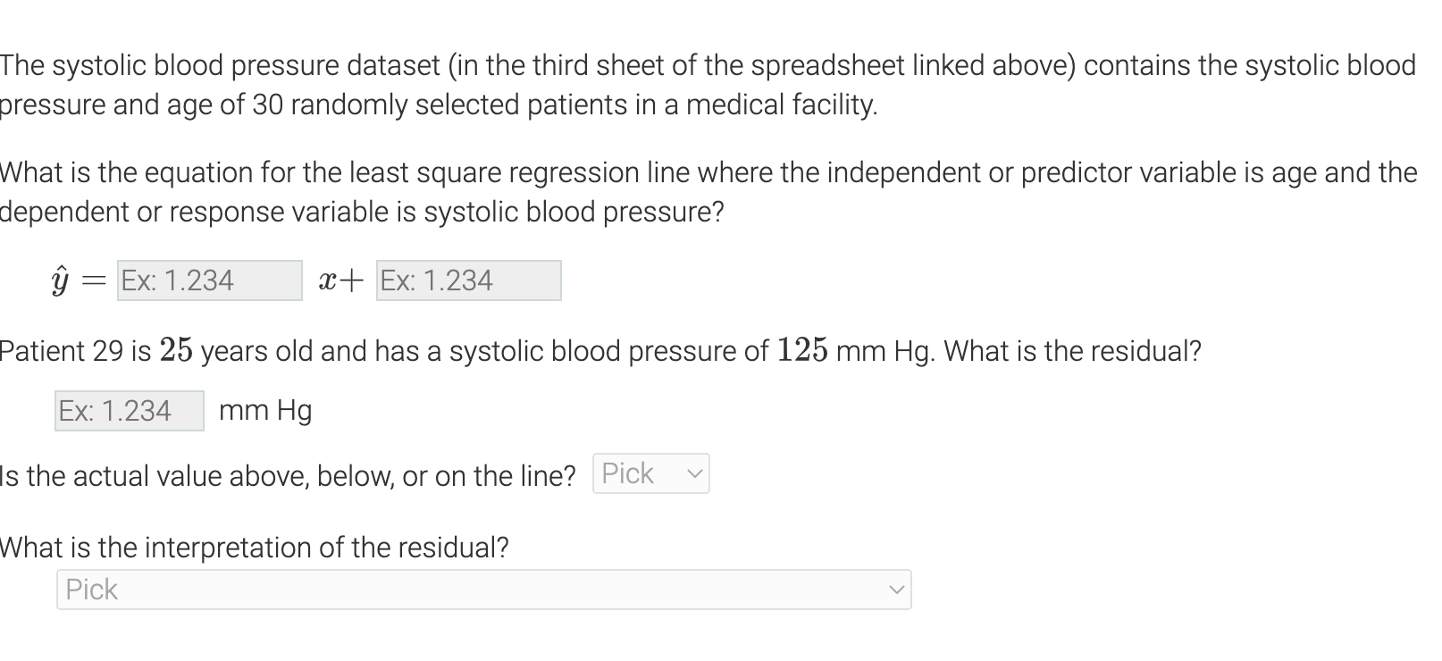 Solved The systolic blood pressure dataset (in the third
