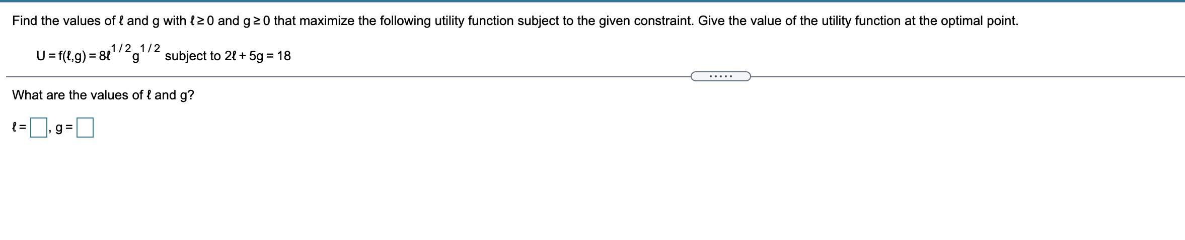 Solved Find the values of land g with 120 and g 20 that | Chegg.com