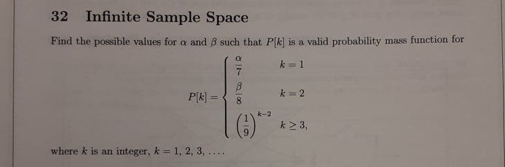 Solved 32 Infinite Sample Space Find The Possible Values For Chegg Com