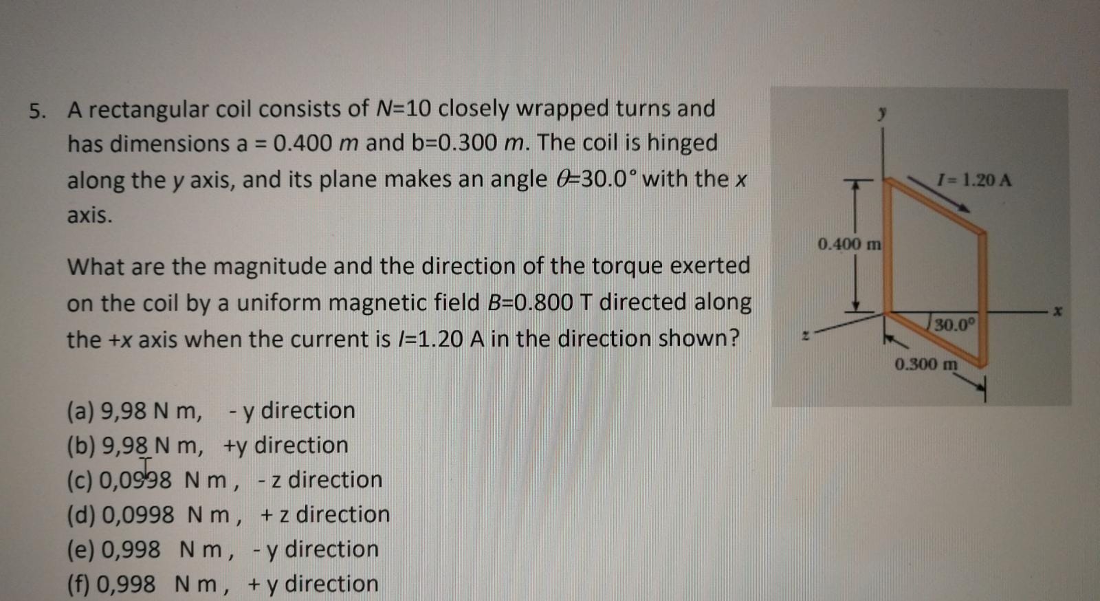 Solved 5. A rectangular coil consists of N=10 closely | Chegg.com