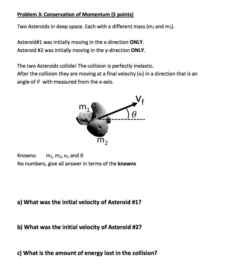 Solved Problem 3: Conservation Of Momentum (5 Points) Two | Chegg.com