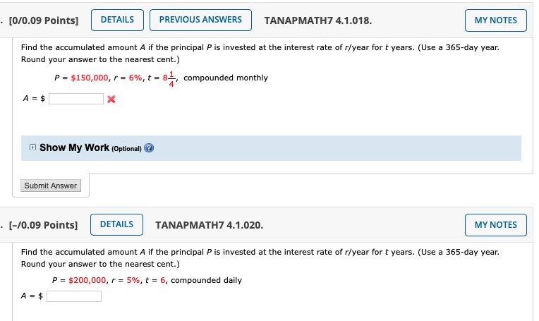 Solved [0/0.09 Points] DETAILS PREVIOUS ANSWERS TANAPMATH7 | Chegg.com