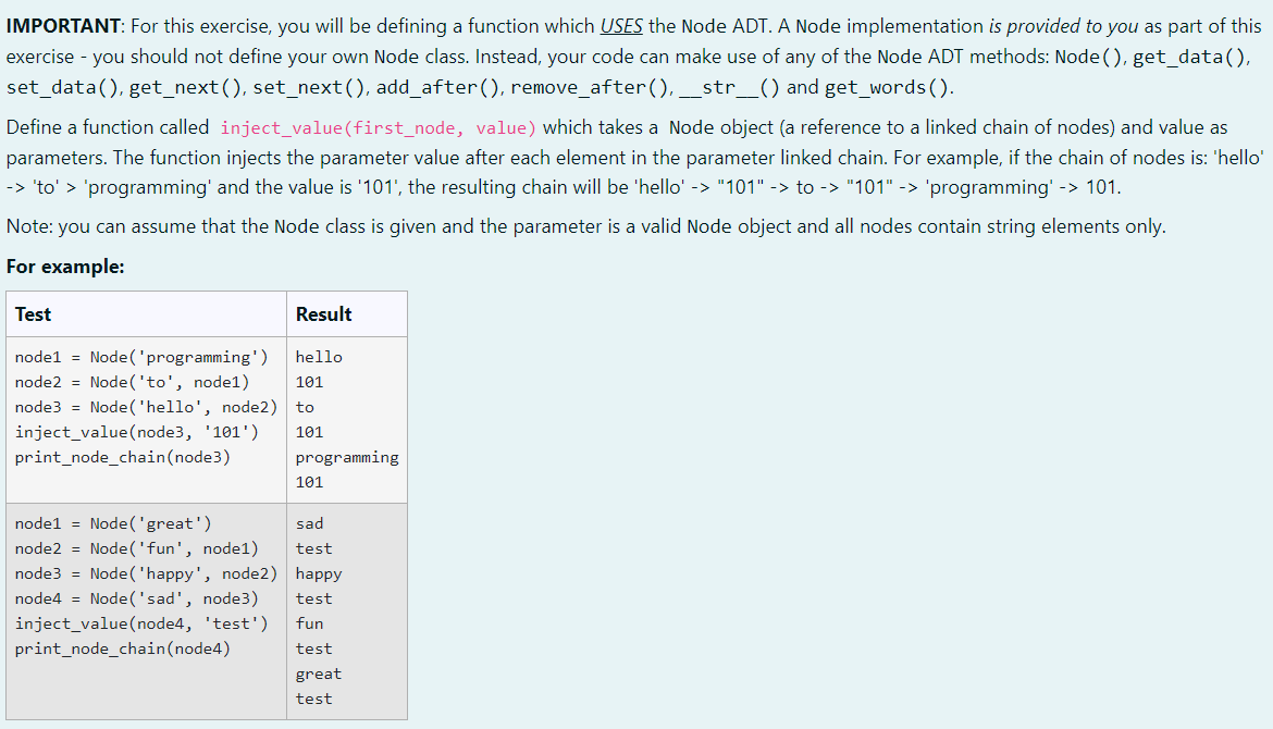 Solved IMPORTANT: For this exercise, you will be defining a | Chegg.com
