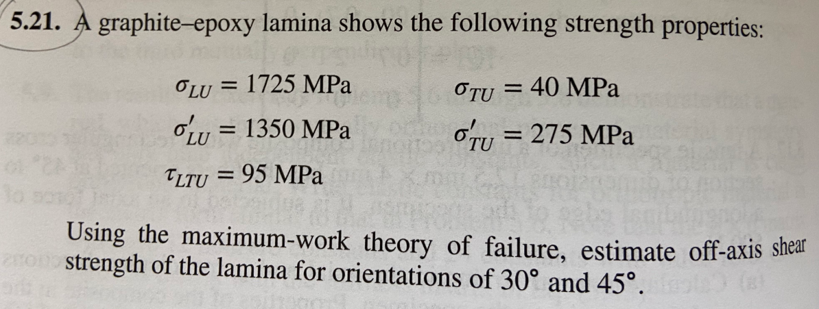 Solved 5.21. A graphite-epoxy lamina shows the following | Chegg.com