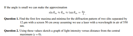 Solved If the angle is small we can make the approximation | Chegg.com
