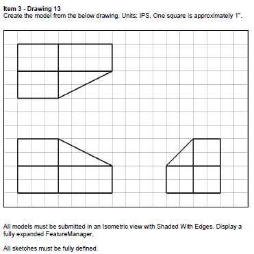 Solved Item 3 - Drawing 13 Create the model from the below | Chegg.com